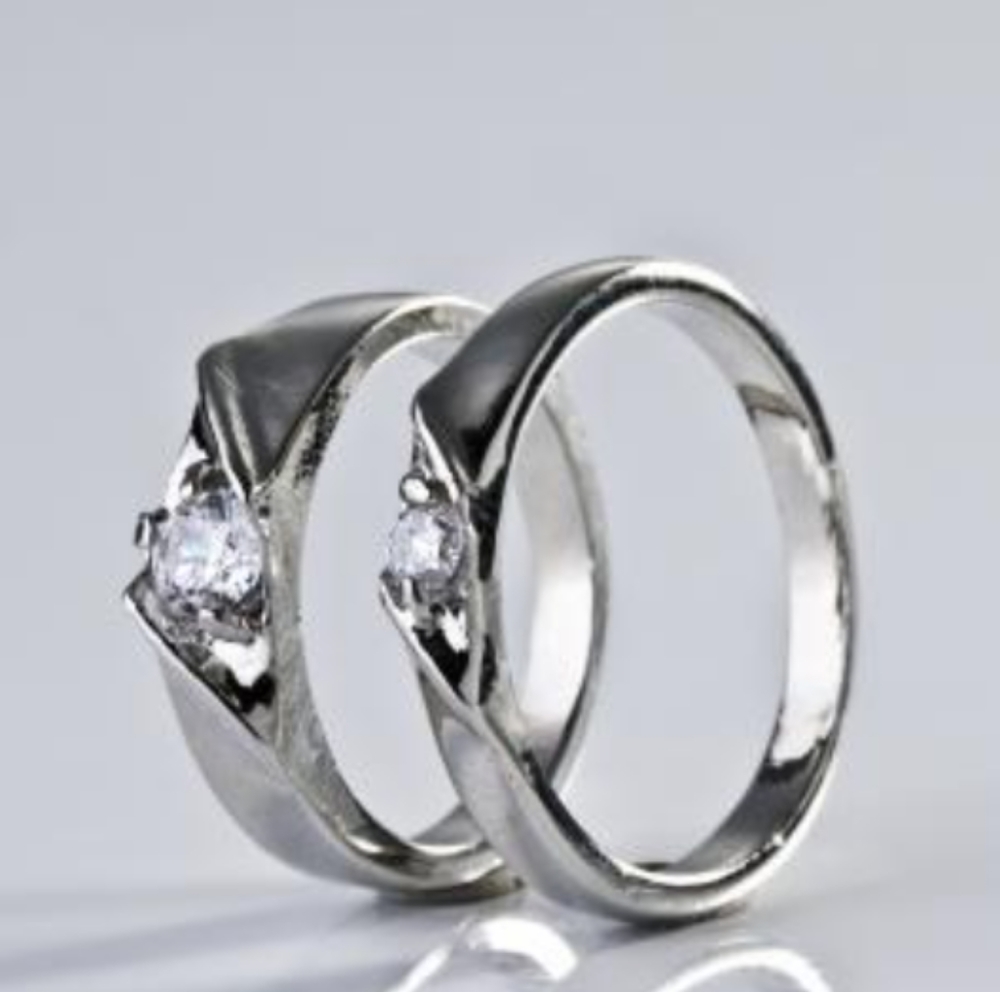 Sterling silver plated wedding set